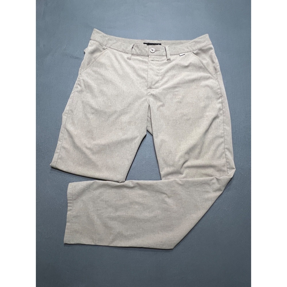 TravisMathew Men's Golf Pants 34 Heather Gray Stretch Performance Flat Front